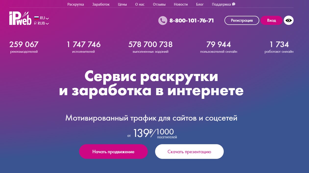 Ipweb.ru сервис продвижения для сайтов
